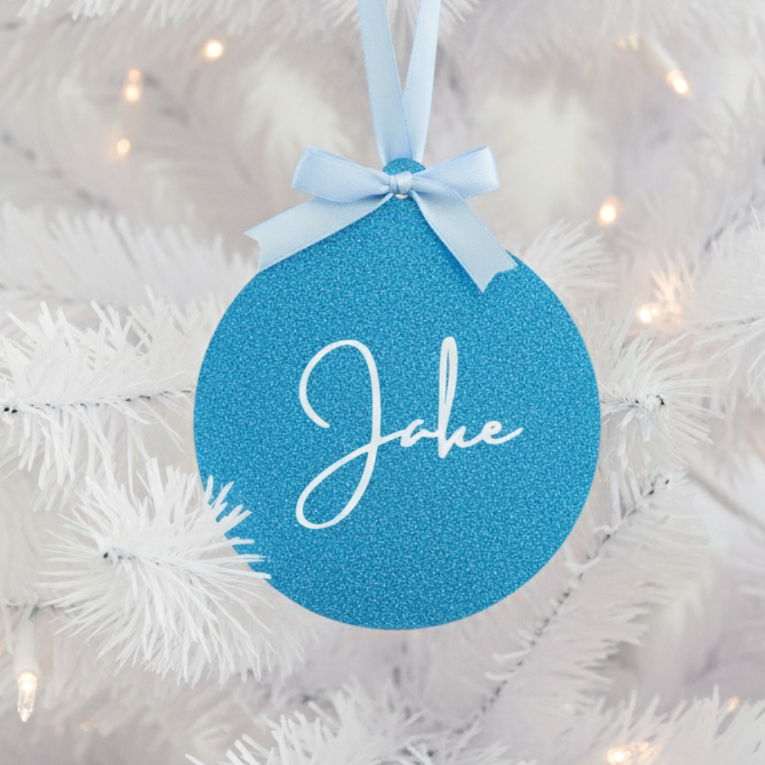 Luxe Glitter Christmas Bauble - Blue
