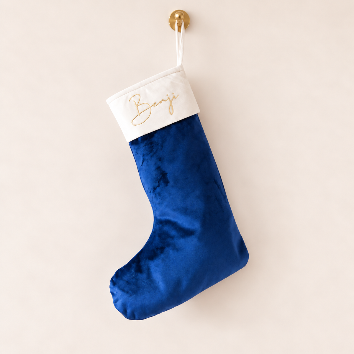 Velvet Christmas Stocking - Blue