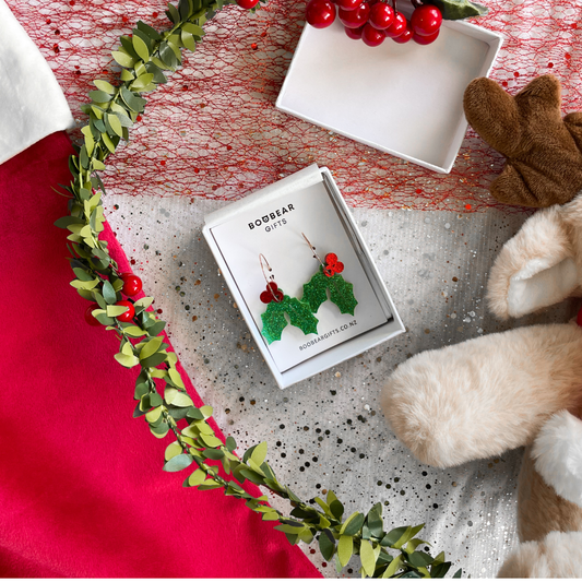 Mistletoe Christmas Hoop Earrings