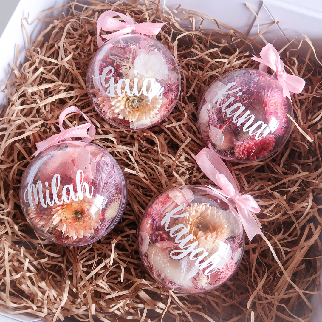 Dried Flower Christmas Bauble (4 Pack)