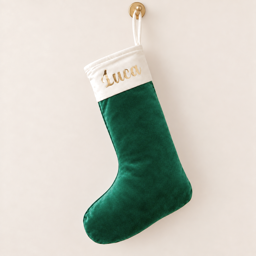 Velvet Christmas Stocking - Green