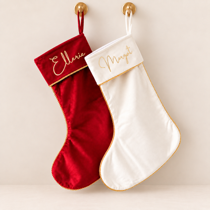 Luxe Velvet Christmas Stocking – Ruby Red