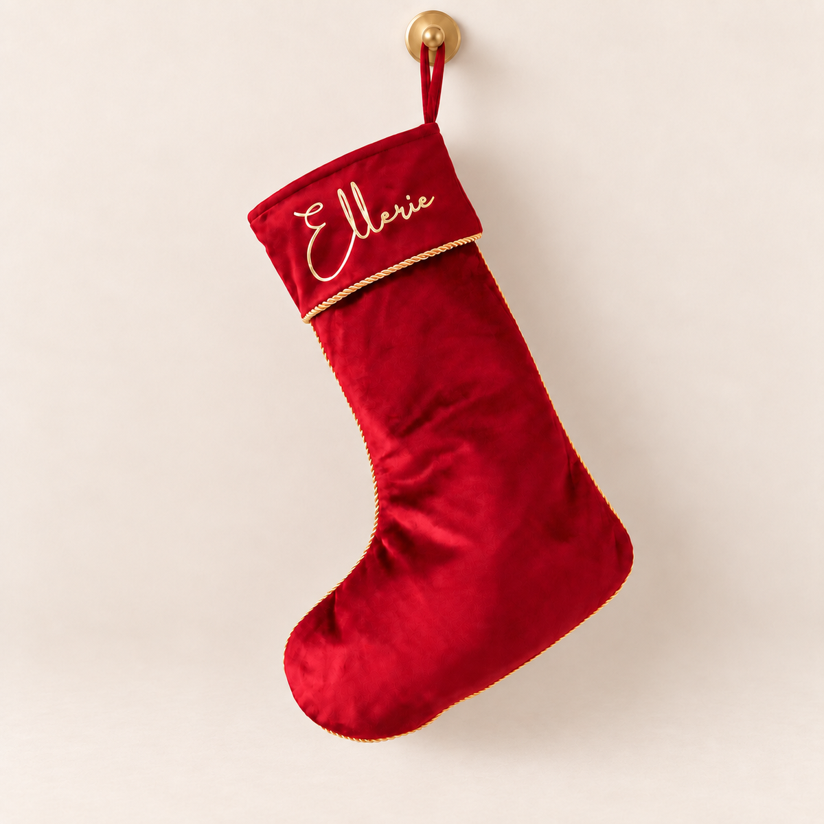 Luxe Velvet Christmas Stocking – Ruby Red