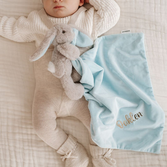 Personalised Bunny Comforter - Blue