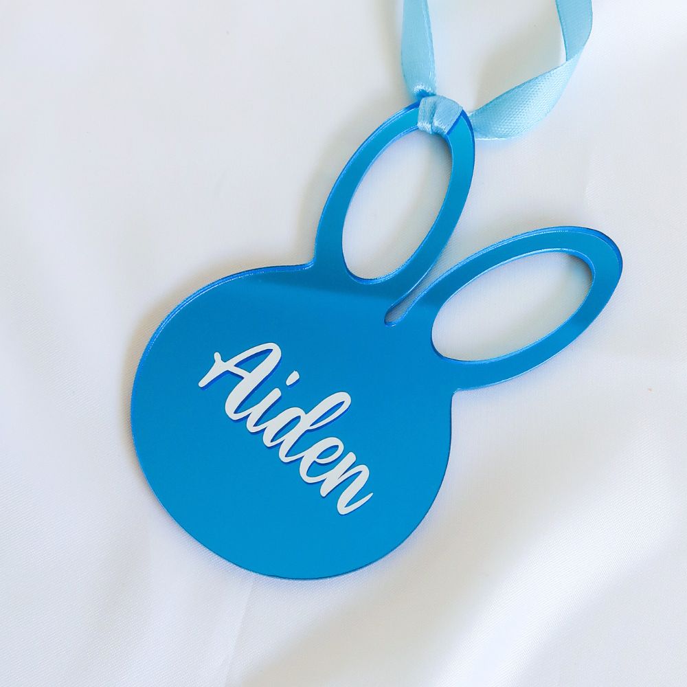 Personalised Bunny Ornament - Blue