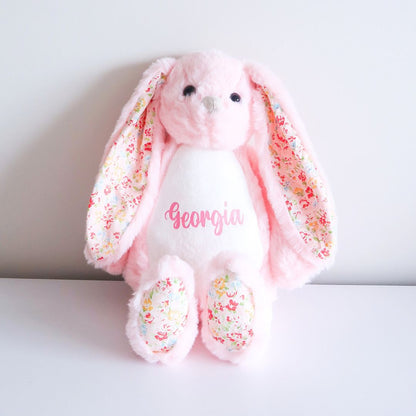 Personalised Plush Bunny - Daisy Pink