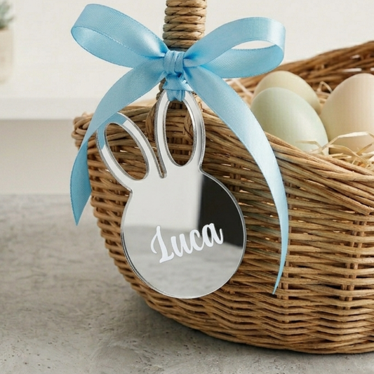 Personalised Bunny Ornament - Silver