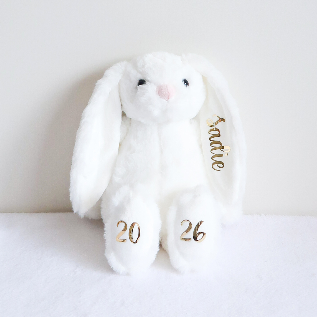 Personalised Plush Bunny - White