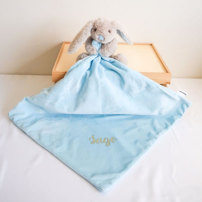 Personalised Bunny Comforter - Blue