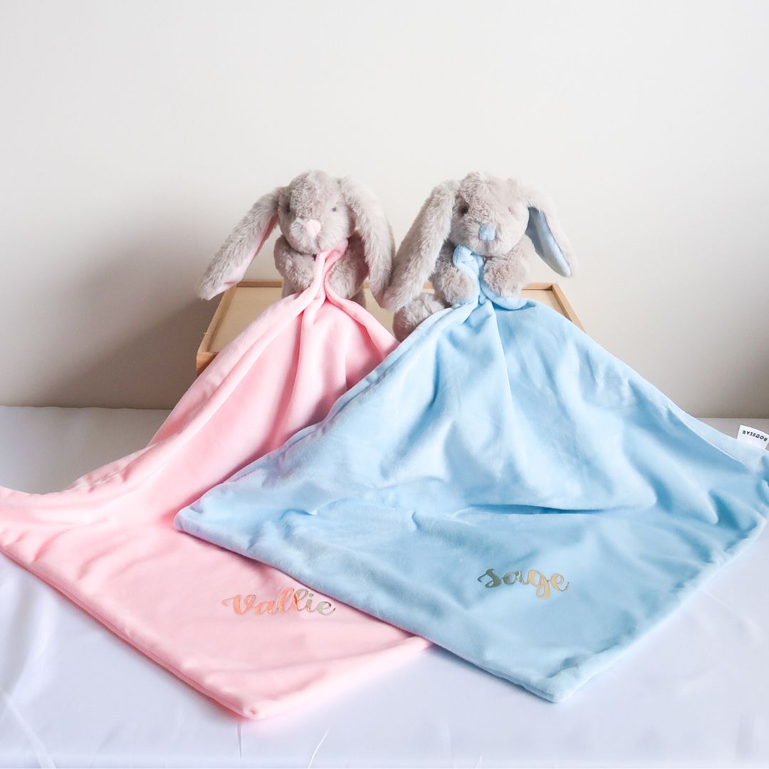 Personalised Bunny Comforter - Blue