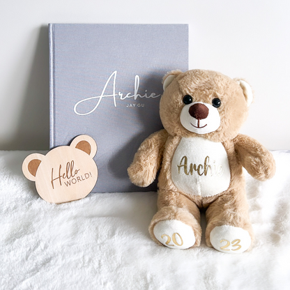 Personalised Baby Teddy Bear (Beige)