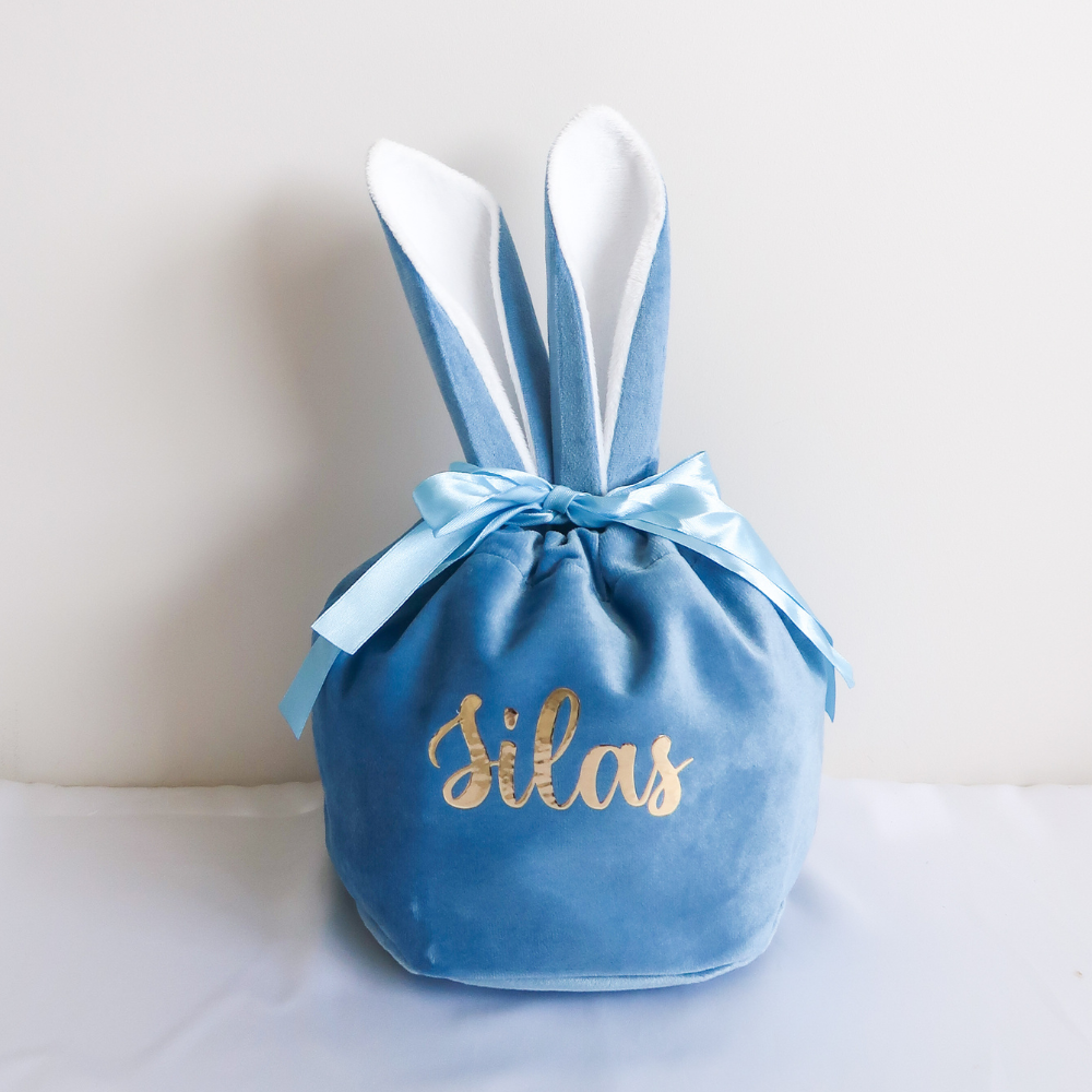 Velvet Easter Bunny Bag (Blue)