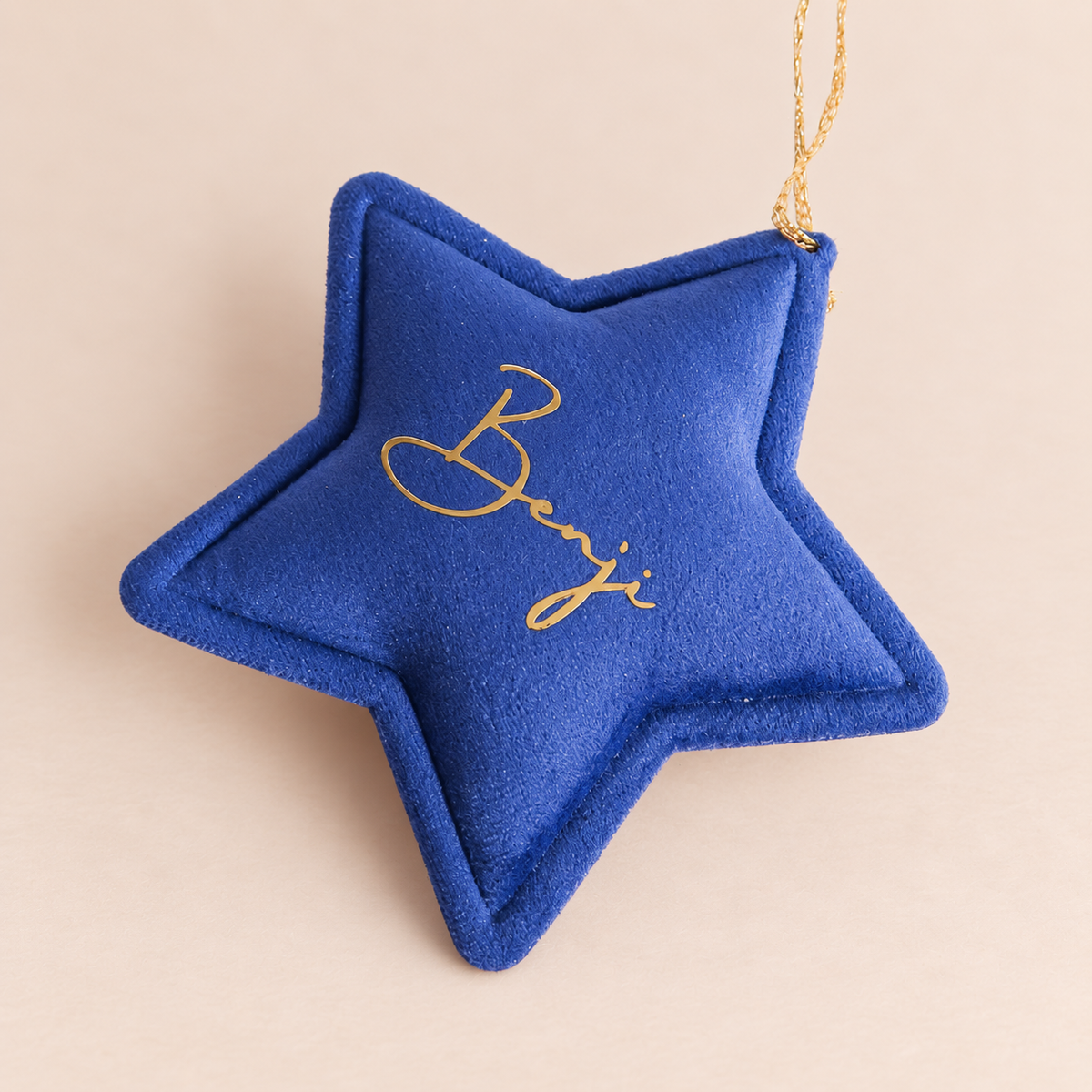 Velvet Star Ornament - Blue
