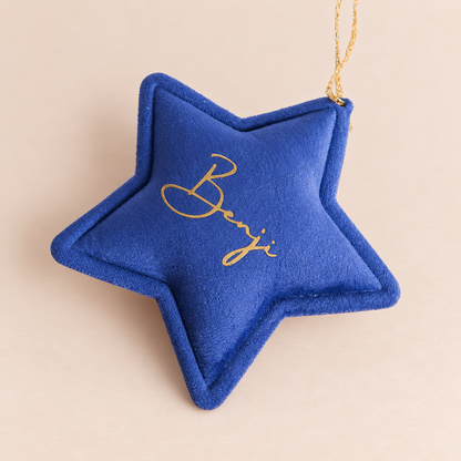 Velvet Star Ornament - Blue