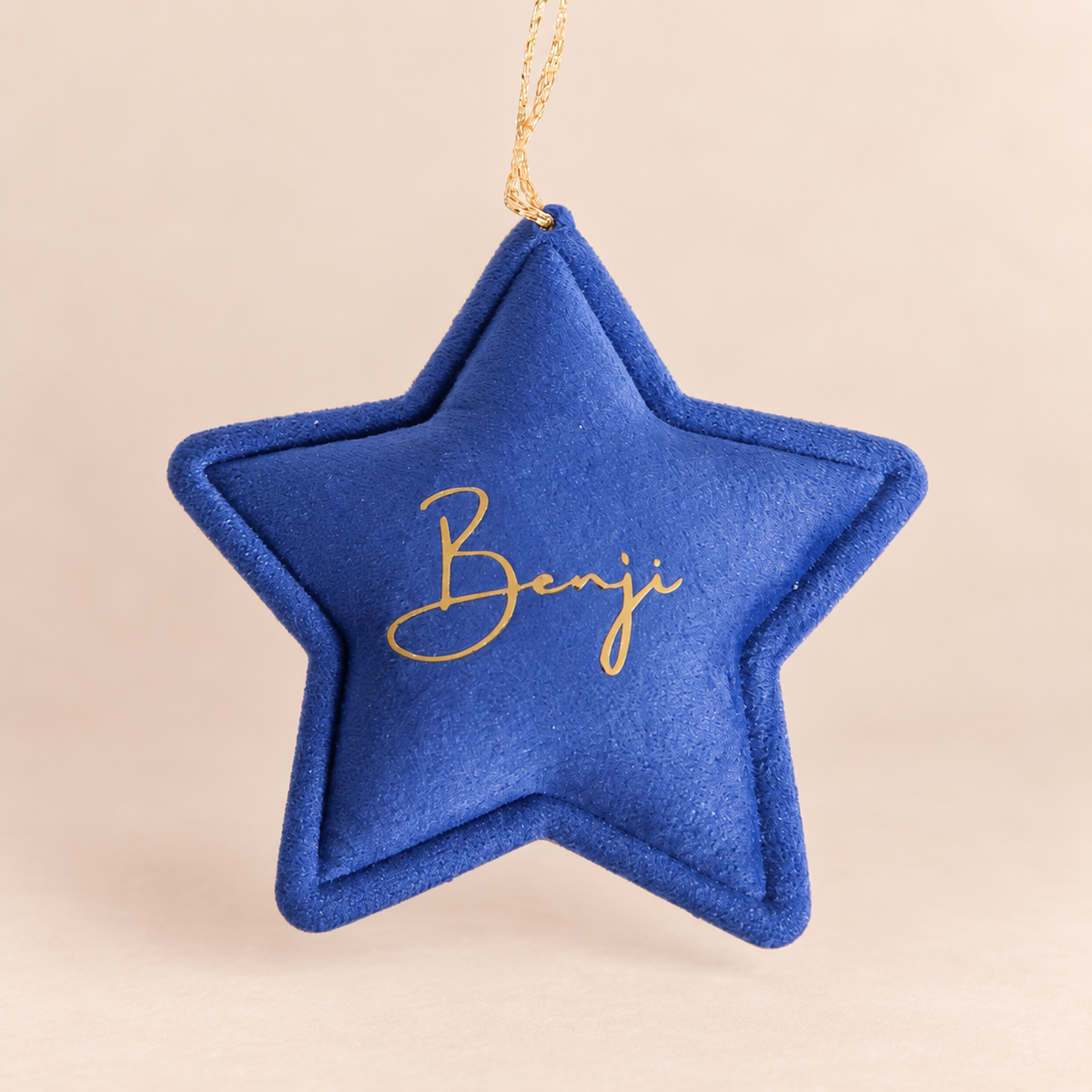 Velvet Star Ornament - Blue