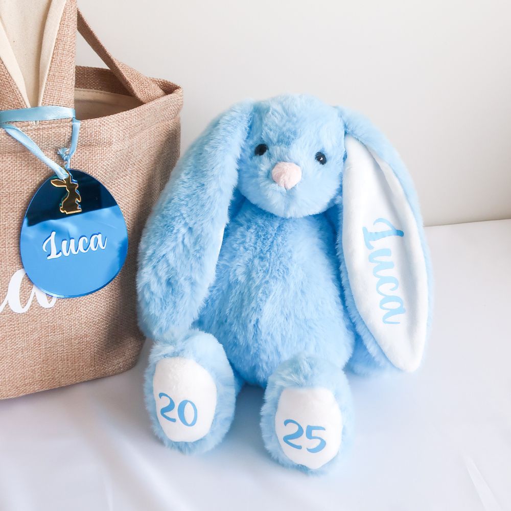 Personalised Plush Bunny - Blue