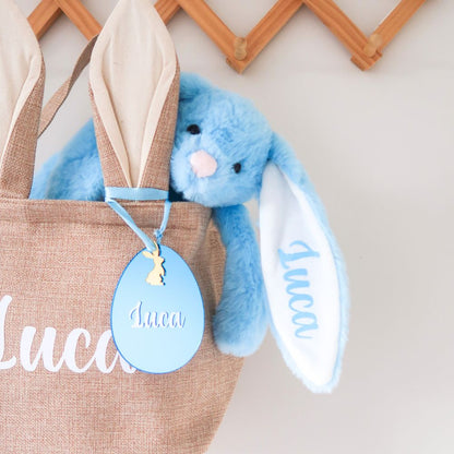 Personalised Plush Bunny - Blue