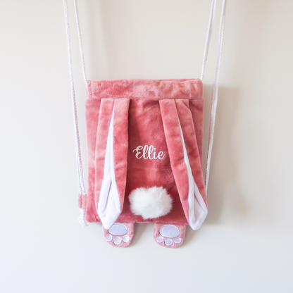 Personalised Bunny Drawstring Bag - Pink