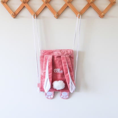 Personalised Bunny Drawstring Bag - Pink