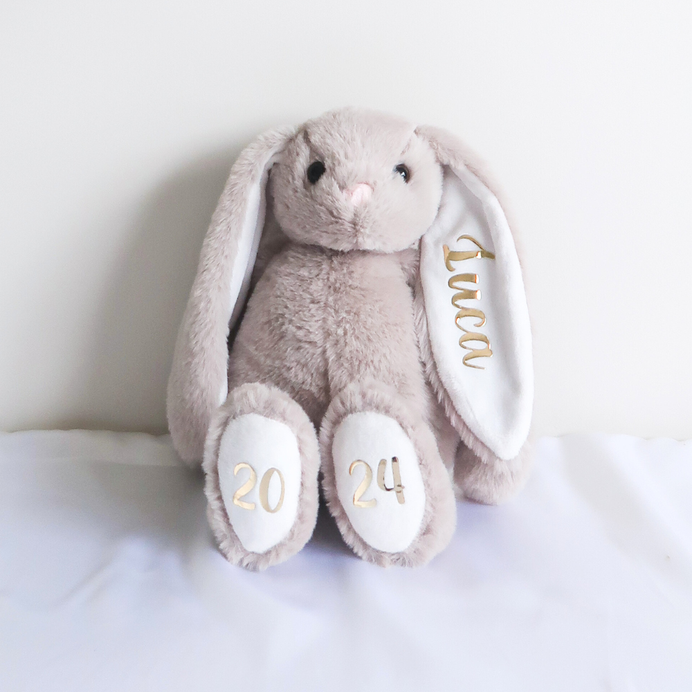 Personalised Plush Bunny (Grey)