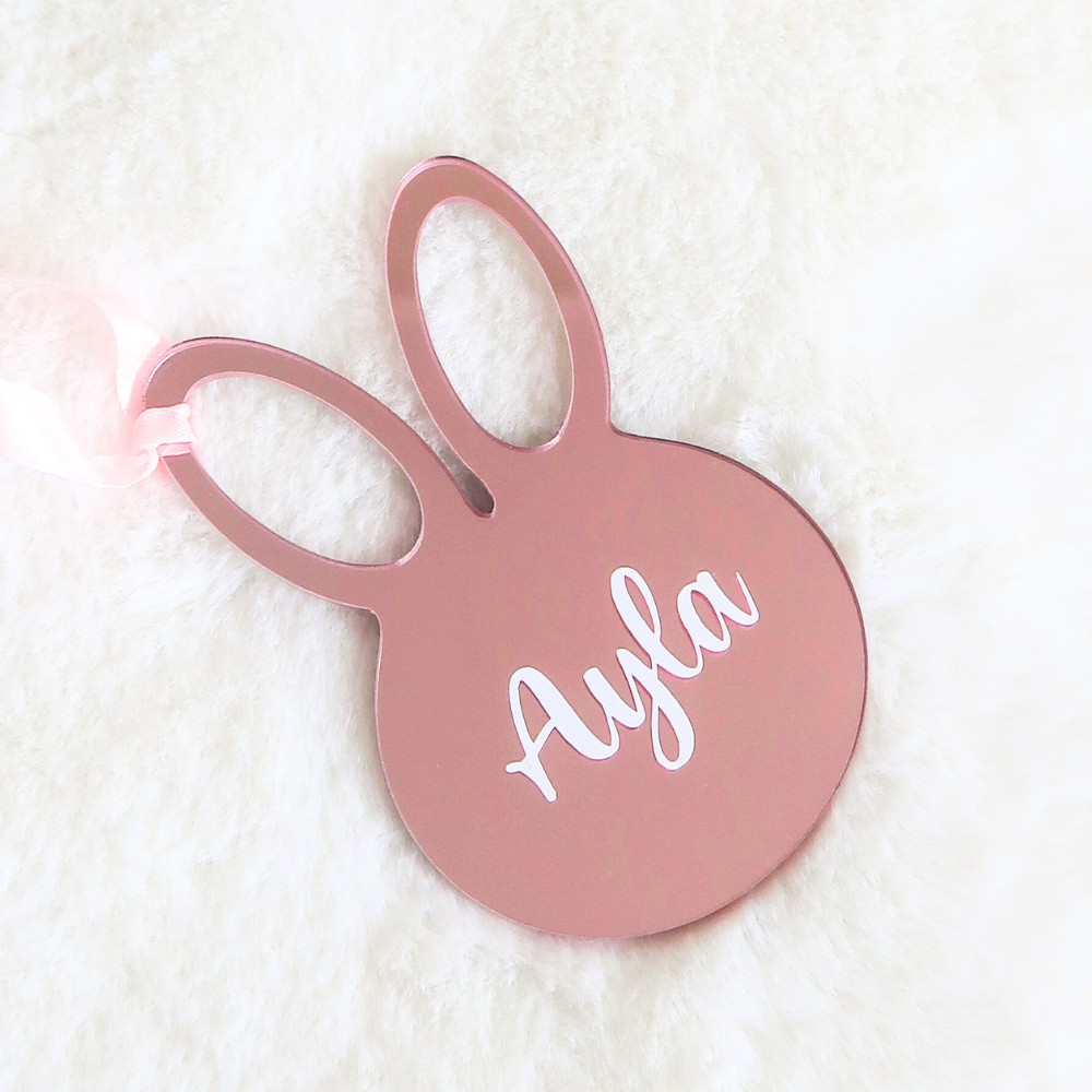Personalised Bunny Ornament - Rose Gold