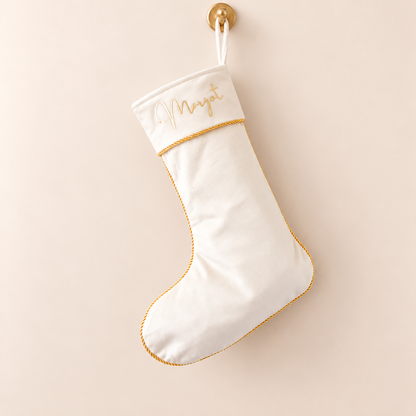 Luxury Velvet Christmas Stocking – Cream