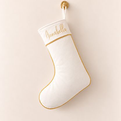 Luxury Velvet Christmas Stocking – Cream