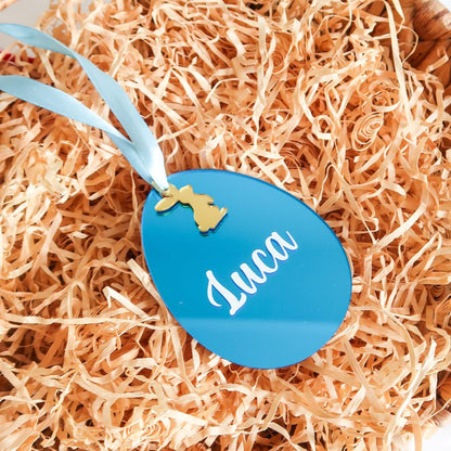 Personalised Easter Egg Ornament - Blue