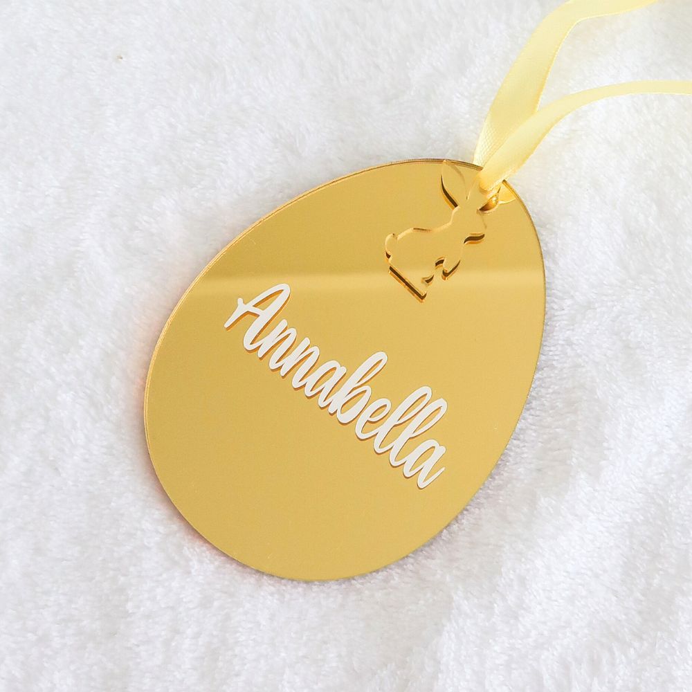 Personalised Easter Egg Ornament - Gold