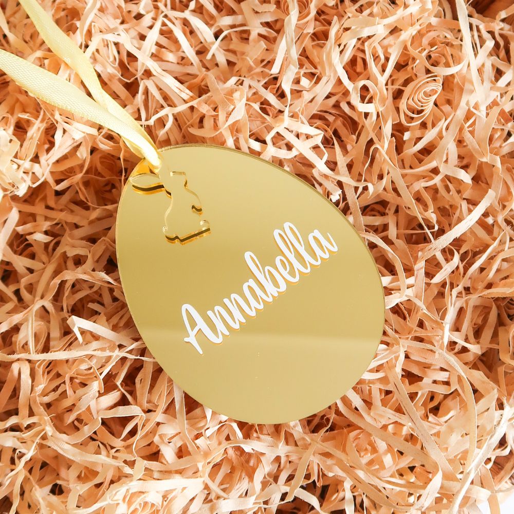 Personalised Easter Egg Ornament - Gold