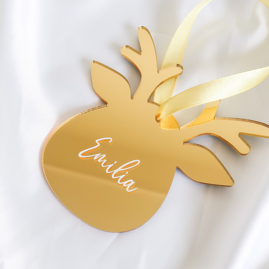 Luxe Reindeer Christmas Bauble - Gold