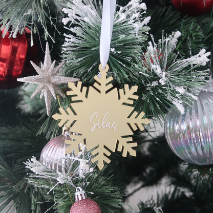 Luxe Snowflake Christmas Bauble - Gold