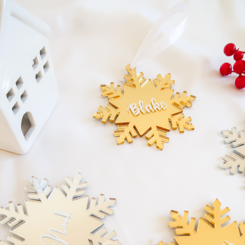 Luxe Snowflake Christmas Bauble - Gold