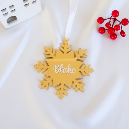 Luxe Snowflake Christmas Bauble - Gold