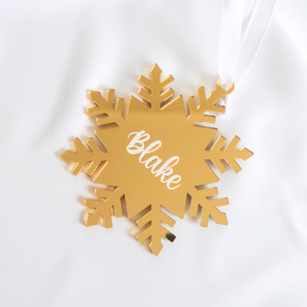 Luxe Snowflake Christmas Bauble - Gold