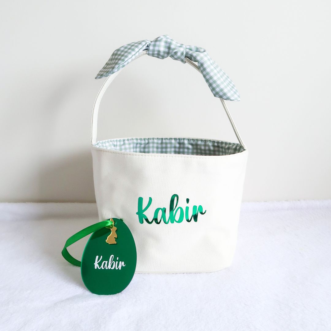 Personalised Easter Bunny Basket - Green