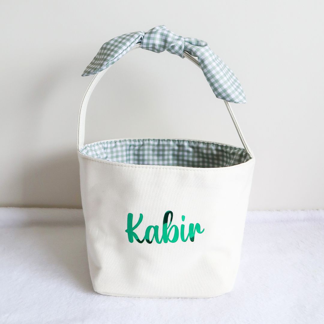 Personalised Easter Bunny Basket - Green