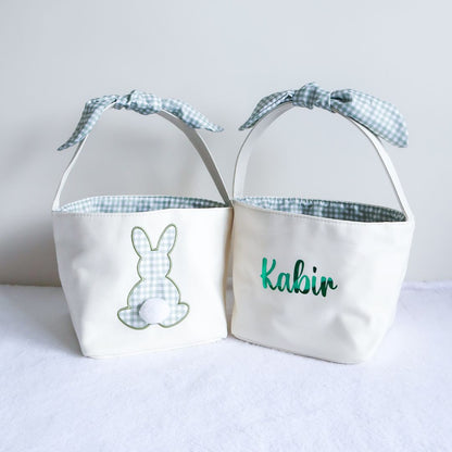 Personalised Easter Bunny Basket - Green