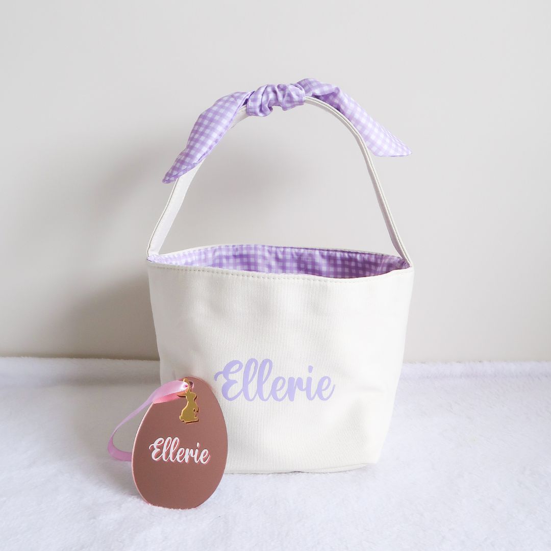 Personalised Easter Bunny Basket - Lilac