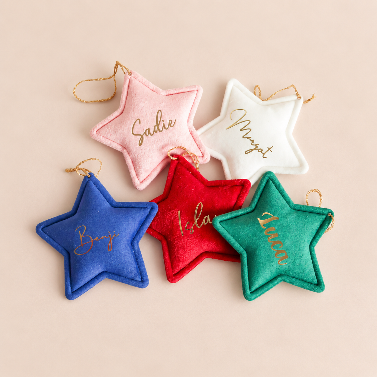 Velvet Star Ornament - Green