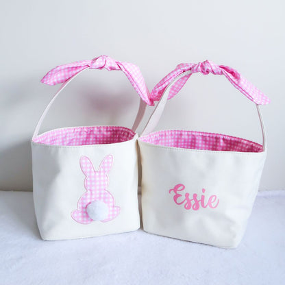 Personalised Easter Bunny Basket - Pink