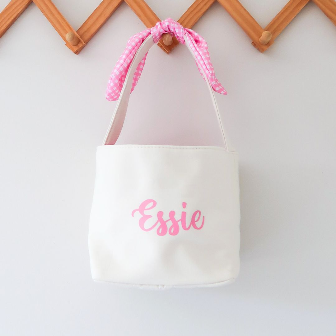 Personalised Easter Bunny Basket - Pink