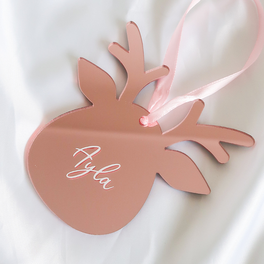 Luxe Reindeer Christmas Bauble - Rose Gold