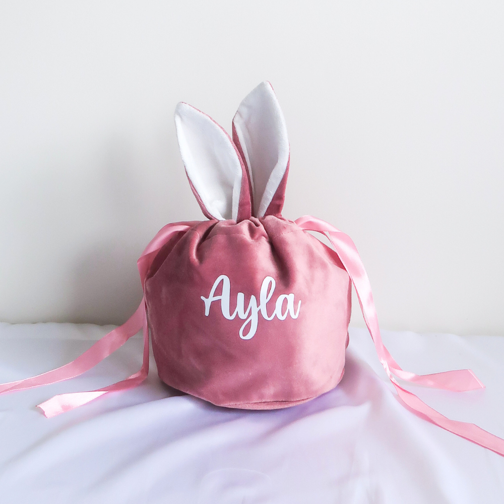 Velvet Easter Bunny Bag (Pink)