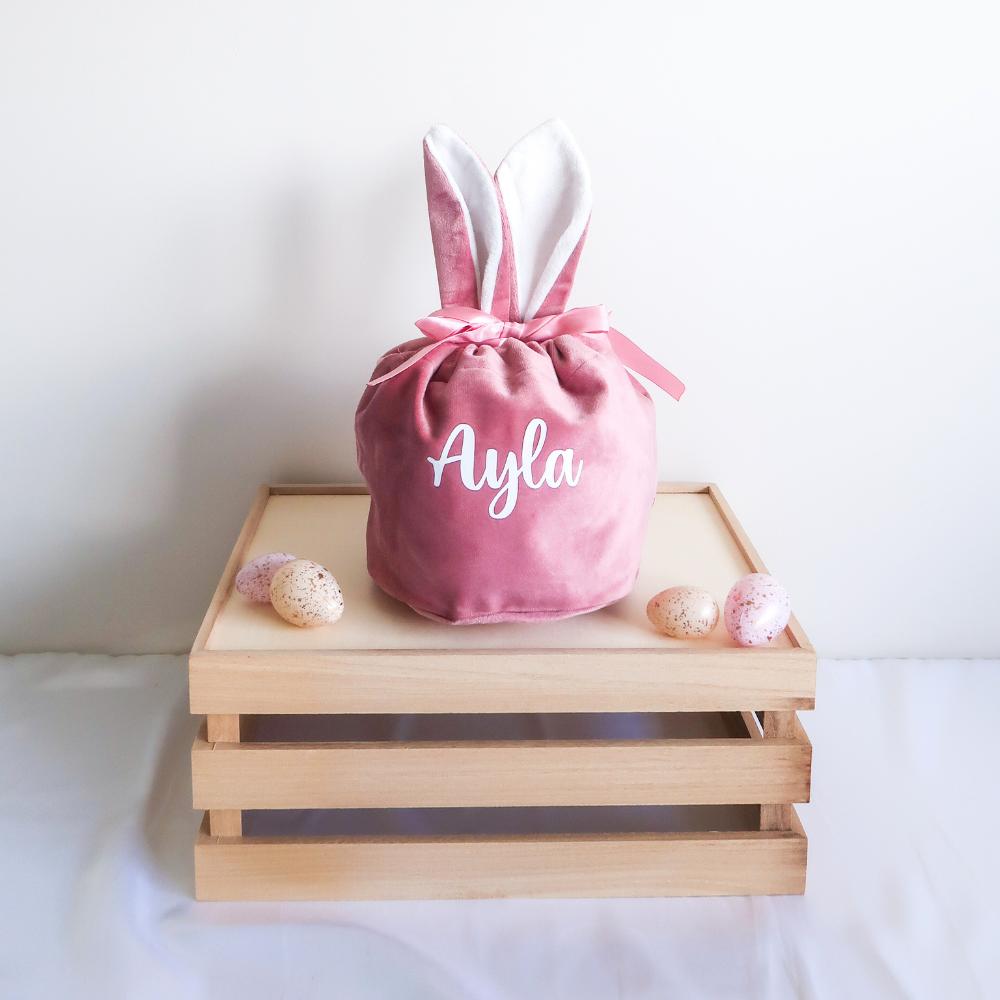 Velvet Easter Bunny Bag (Pink)