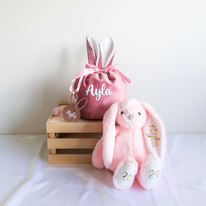 Velvet Easter Bunny Bag (Pink)