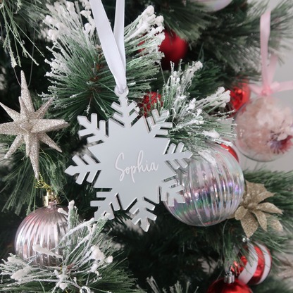 Luxe Snowflake Christmas Bauble - Silver