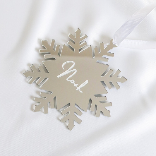 Luxe Snowflake Christmas Bauble - Silver