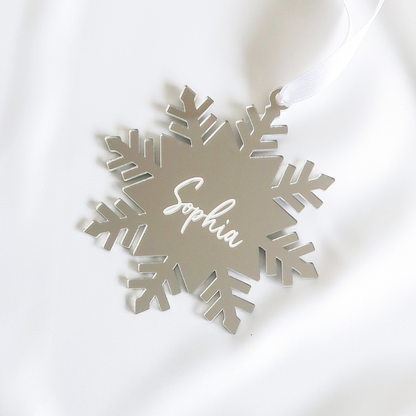 Luxe Snowflake Christmas Bauble - Silver