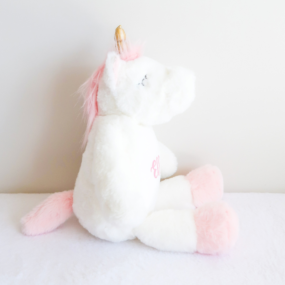 Personalised Unicorn Plush - White